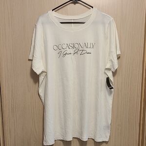 Torrid White 'Occasionally I Give A Damn' Tee